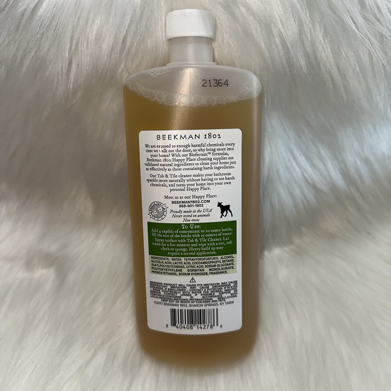 BEEKMAN 1802 TUB & TILE CLEANER CONCENTRATE Sweet Grass 20 fl oz Sealed
