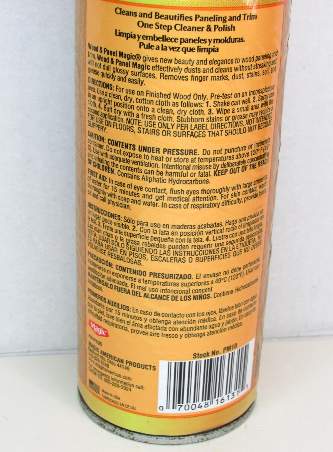 Vtg Full Wood & Panel Magic One Step 13oz Aerosol Cleaner Spray Renew Luster NOS