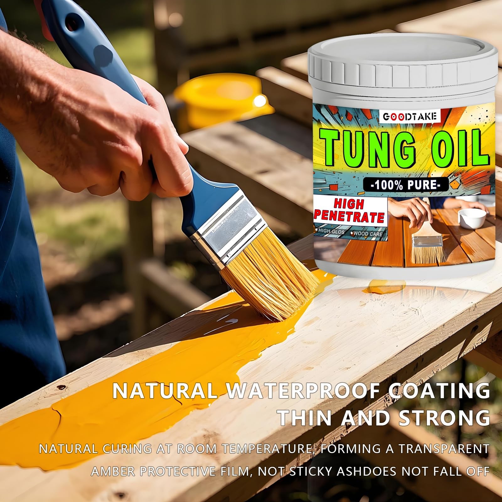 Pure Tung Oil, Premium Tung Oil Finish with Brush, Pure Tung Oil Wood Sealer …