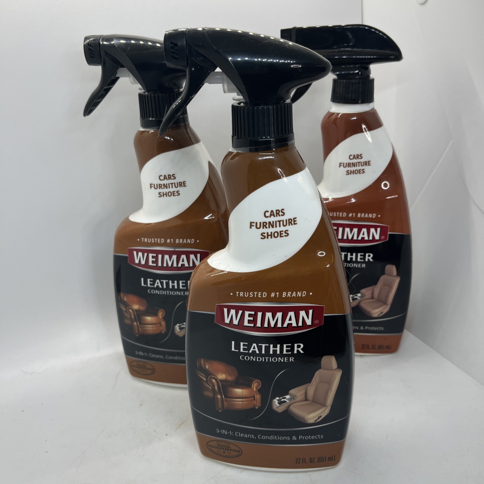 22 OZ Lg Weiman LEATHER CONDITIONER CLEANER Protect Restore – 3