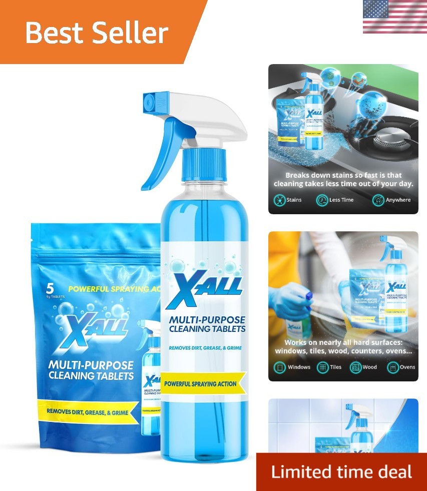 X ALL Multi Purpose Cleaner Spray Bottle and 5x Cleaning Tablets FREE SHIPPING