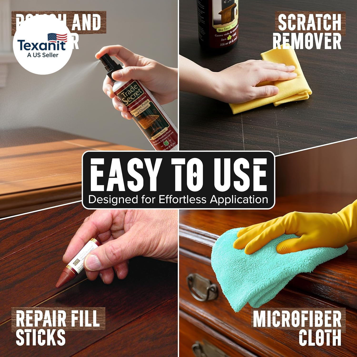 Complete Wood Furniture & Floor Restoration Kit – Scratch Repair and Polish Syst