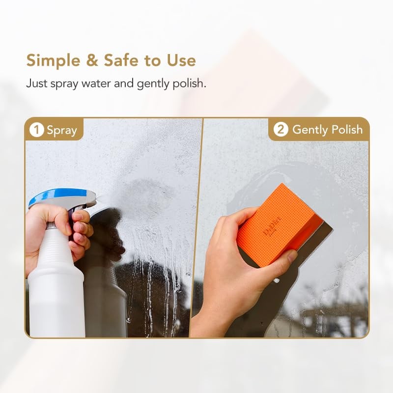 Limescale Eraser for Glass, Professional Hard Water Stain Remover Tool for Wi…