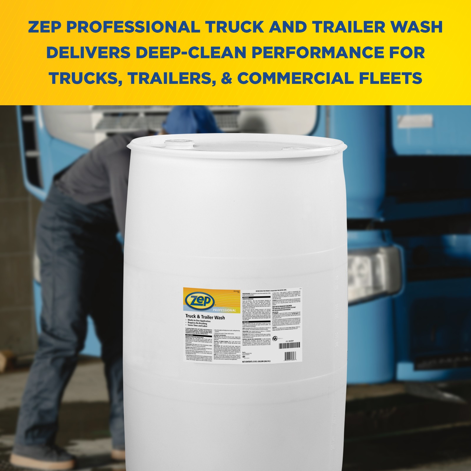 Zep Premium Truck and Trailer Wash – 55 Gallon (One Drum) 1041625 – Professional