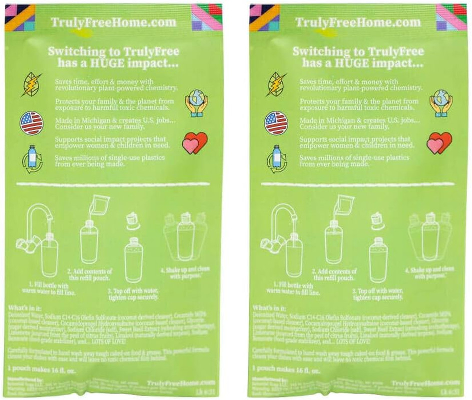 Truly Free Non Toxic Dish Soap Kit | Natural Concentrated Dishwashing Liquid – S