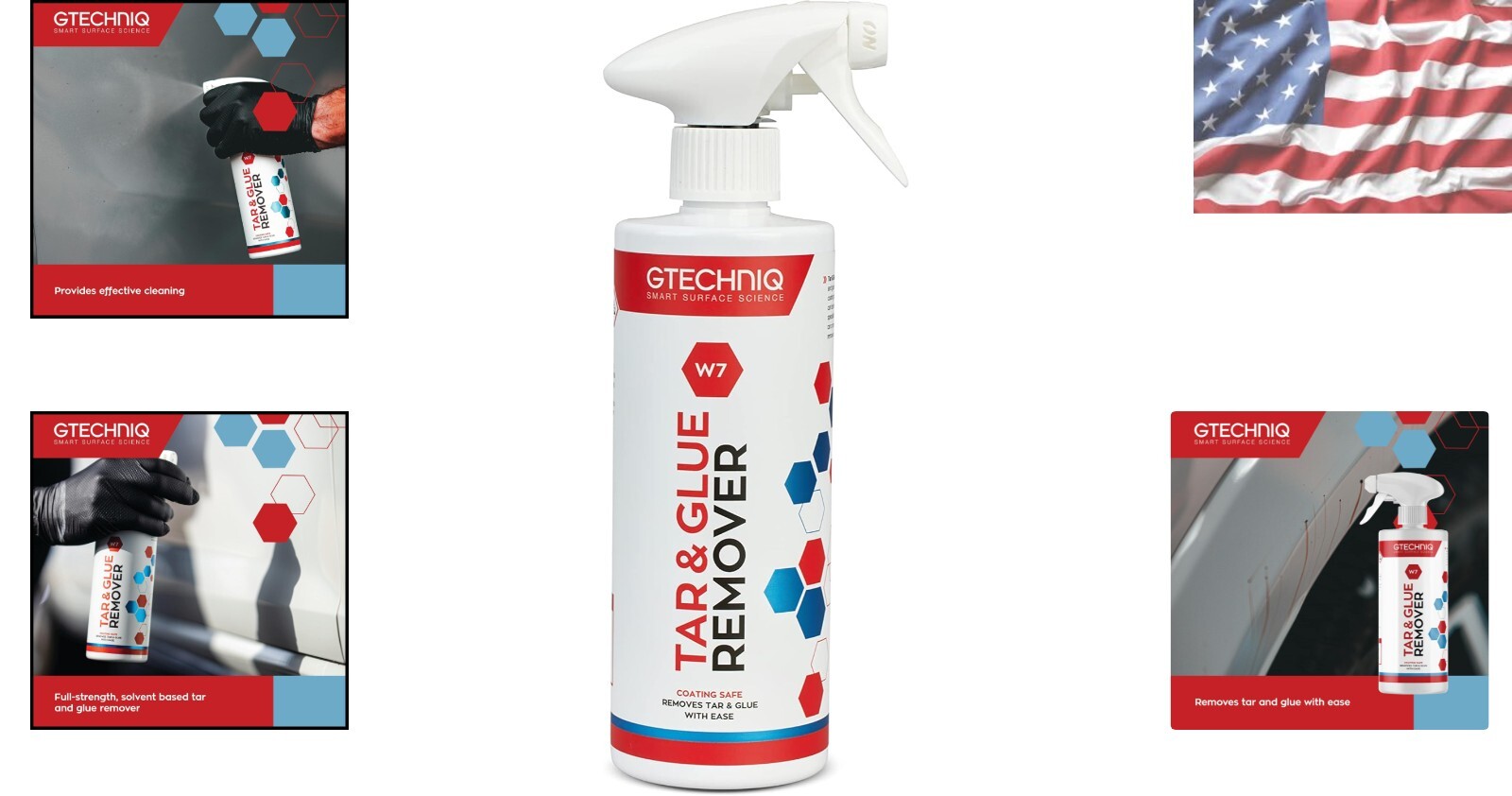 W7 Tar & Glue Remover 500ml – Effortlessly Dissolves Adhesive for Car Care