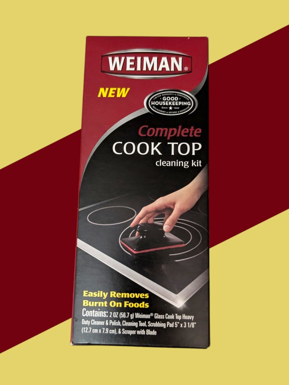 WEIMAN Complete Cook Top Cleaning Kit CLEANER & POLISH Scrubbing Pad Scraper
