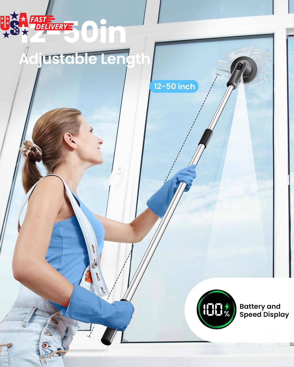 Electric Spin Scrubber, 2026 Upgraded Cordless Cleaning Brush Bathroom Scrubber,