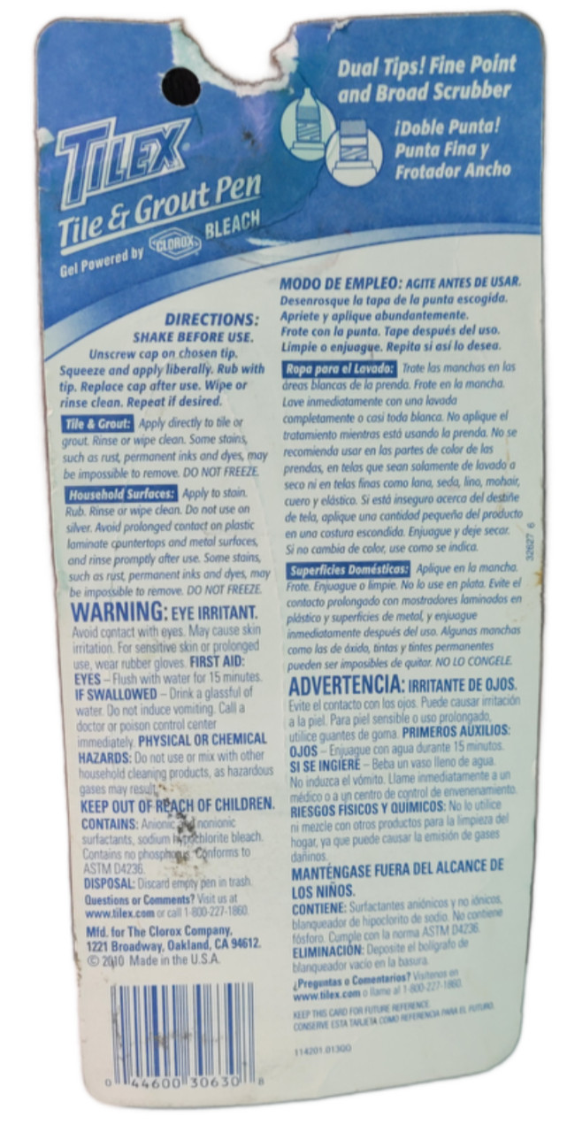 TiLEX Tile & Grout Pen 2 oz. Dual Tip Clorox Bleach Gel Sealed Discontinued READ