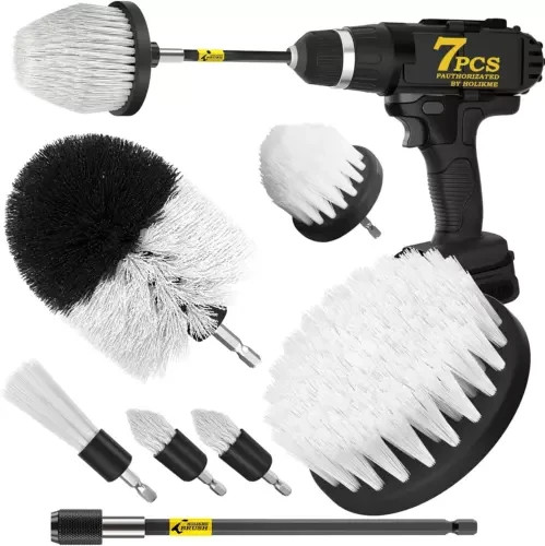 Holikme 7Pack Drill Brush Attachment Set-Car Interior Detailing Kit，Power Scrubb
