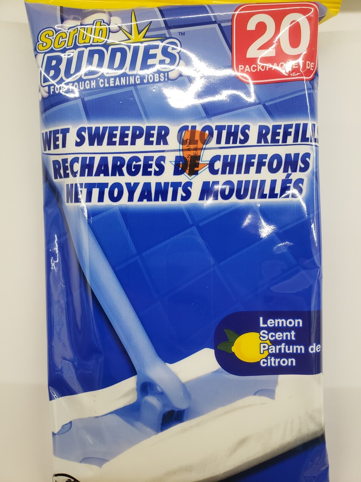 SCRUB BUDDIES Lemon Scent Wet Mop Sweeper Cloths Refills 20 Ct Pack 8″ X 11.5″