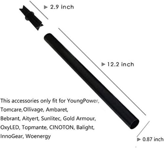 Durable UV Resistant Outdoor Pole Extensions for Solar Torch Lights – 12″