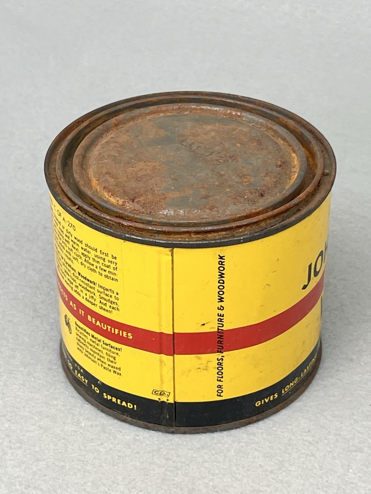 Original Formula Johnson’s Paste Wax 16 Oz. Can ALMOST Full See Weight Photo