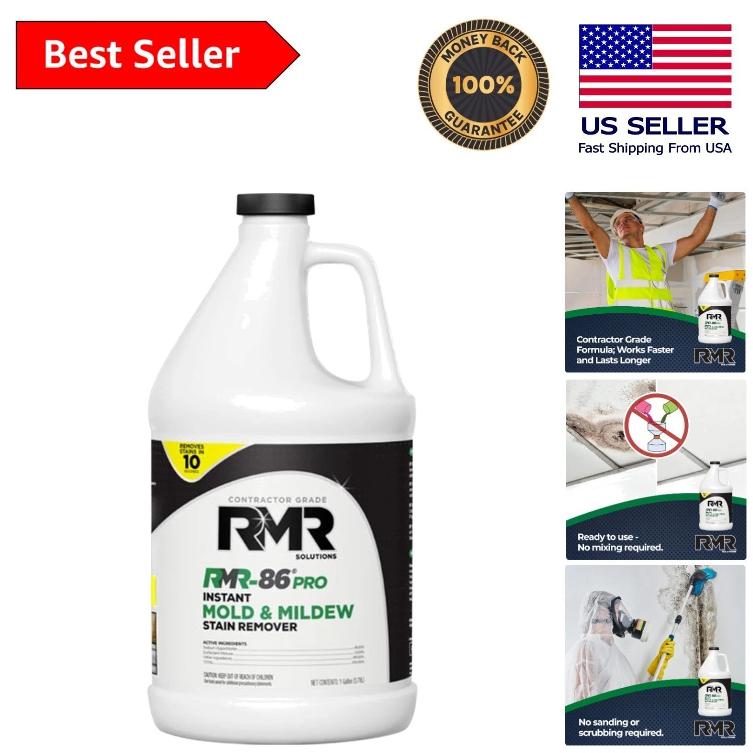 RMR-86 Pro 1 Gallon Contractor Grade Mold & Mildew Stain Remover Solution