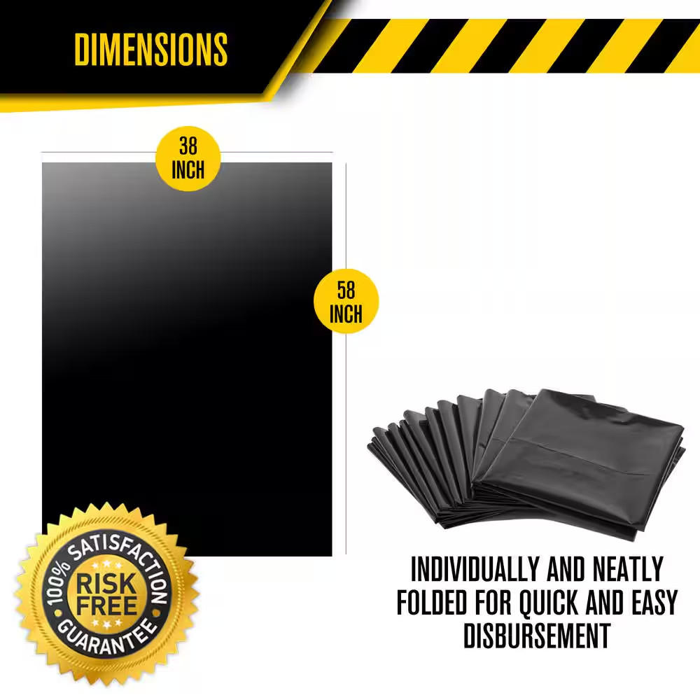 Ultrasac 55 Gal Drum Liner Trash Bags Heavy Duty 2mil 50 Count Industrial Black