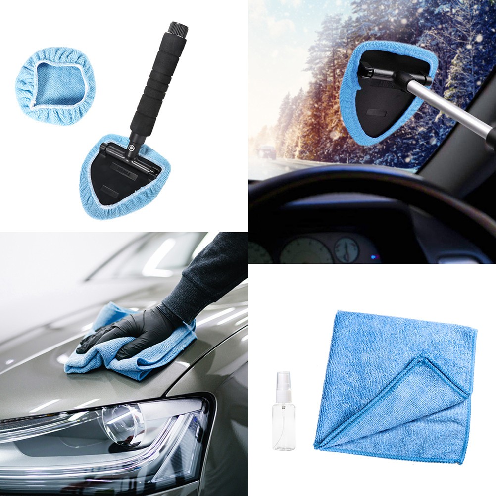 5Pcs Reusable Cleaning Duster Set for Car Dust Removal with Plastic Spray Bottle