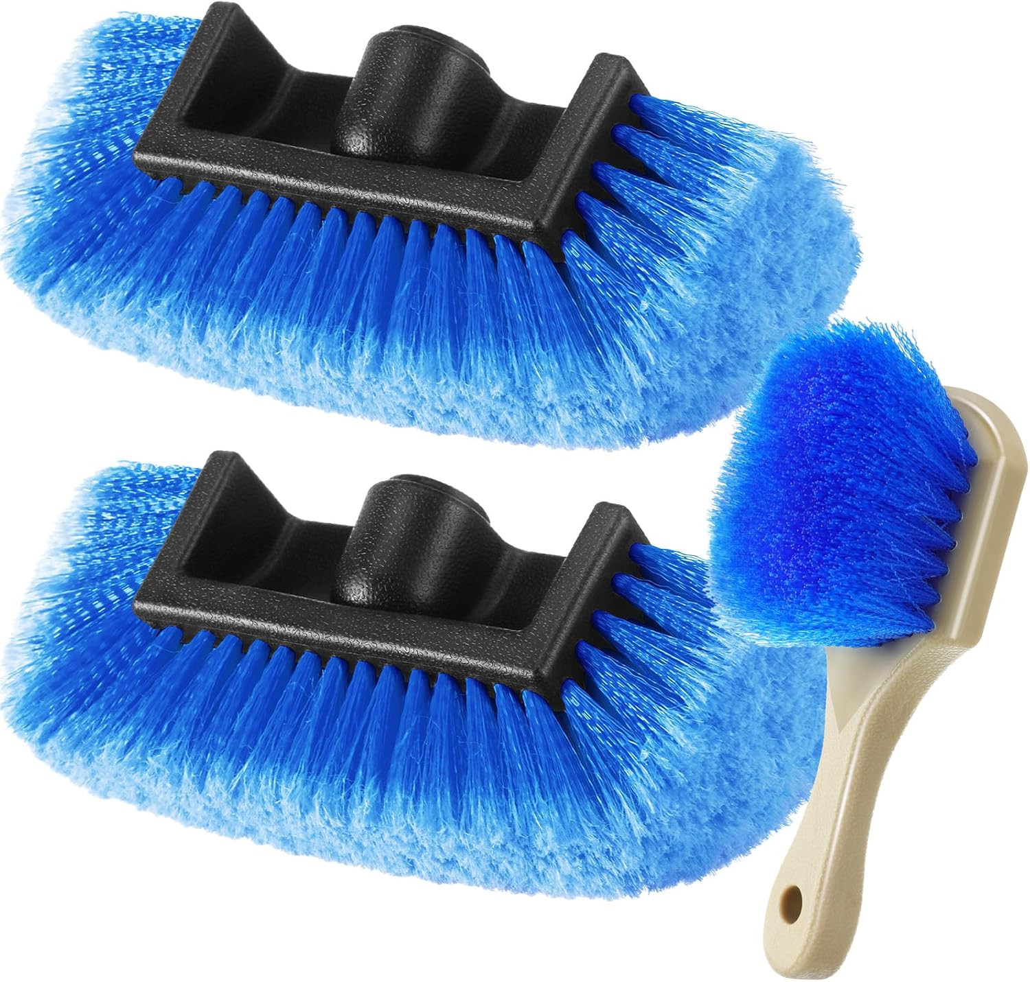 2 Pcs 10 Inch Car Wash Brush Head with Soft Detailing Bristle Flow through Car C