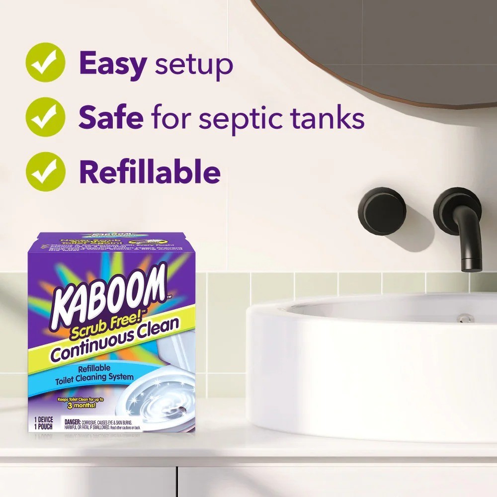 Kaboom Scrub Free Continuous Clean Toilet Cleaning System Kit