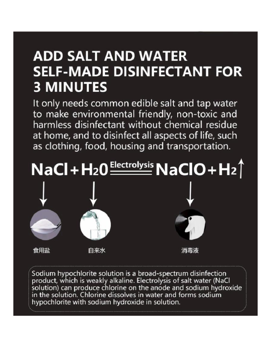 Household Detergent Disinfectant Spray Machine| Sodium Hypochlorite Generator