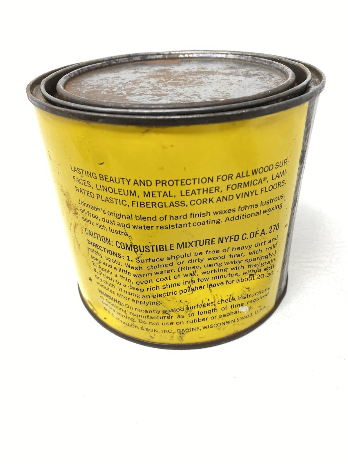 SC Johnson Paste Wax LARGE 2lb (32oz) Can 35oz/2lb3oz Total Weight Discontinued