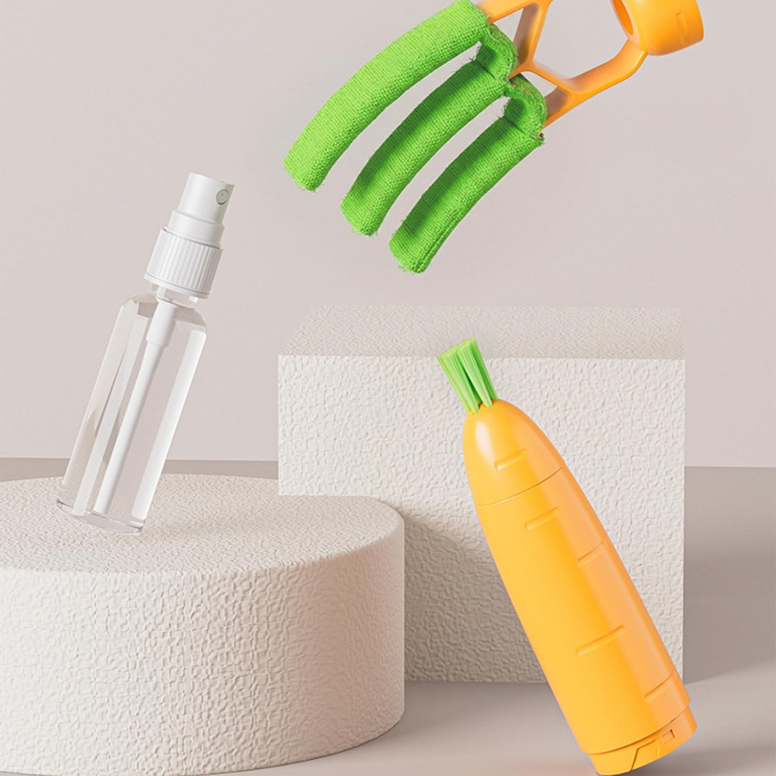 Carrot-Shaped Blind Cleaner Detachable with Microfiber Sleeve for Window AC Vent
