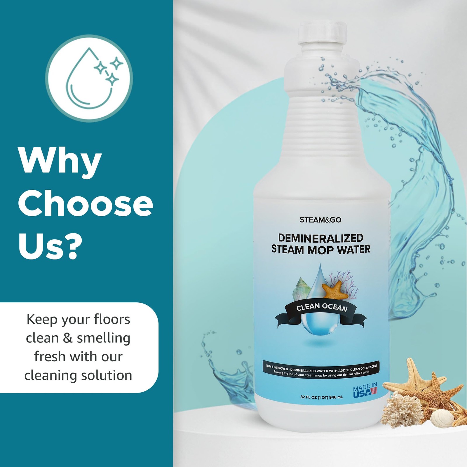 Steam & Go Demineralized Water – Multisurface Cleaner, PVC-Free Ready-to-Use …