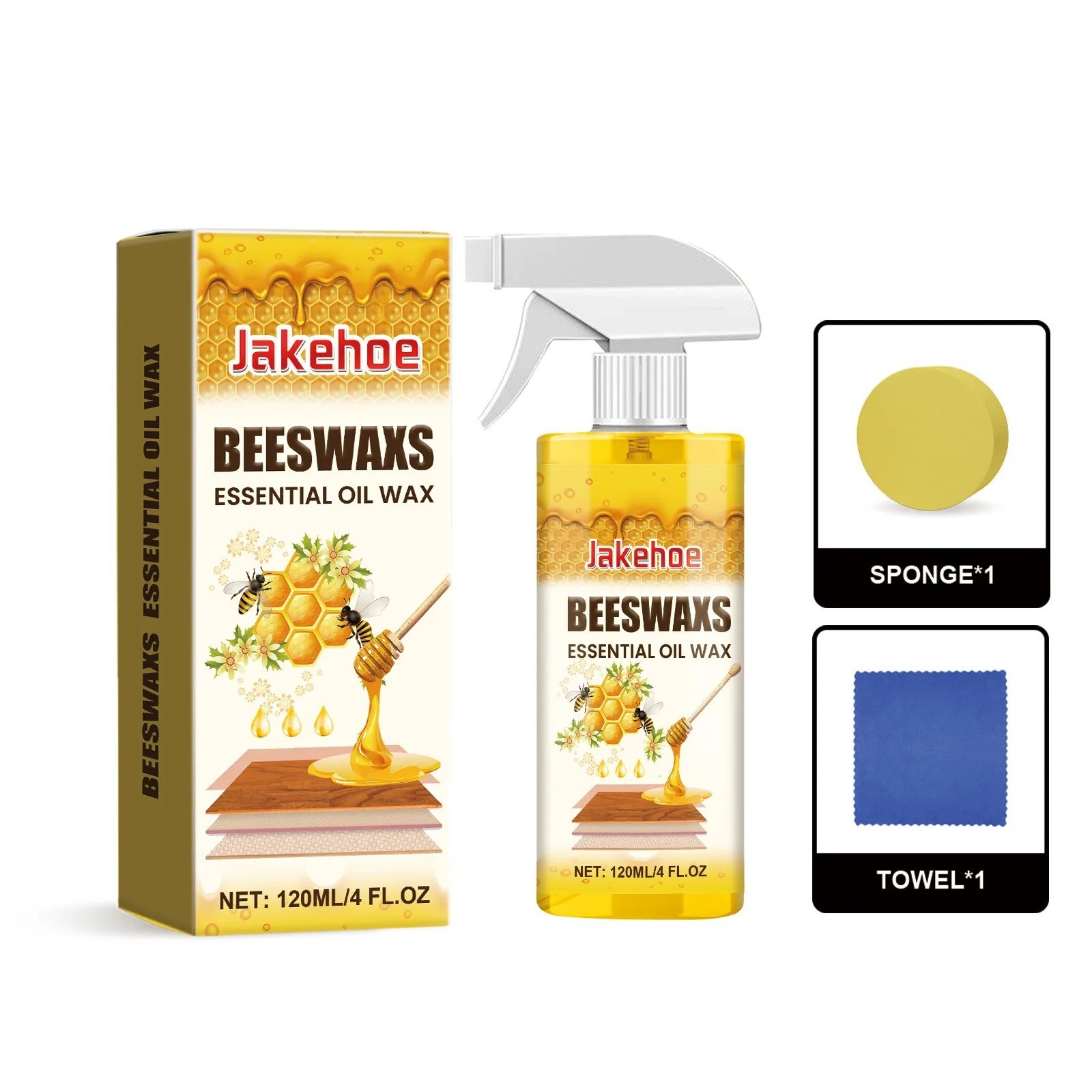 Beeswax Spray Essential Oil Wax,Multi-Purpose Furniture Polish,Wood Care Spray