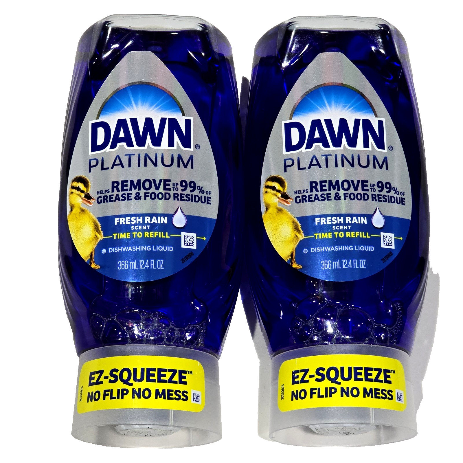 2 Pack Dawn Platinum Fresh Rain Scent Ez Squeeze Dishwashing Liquid 12.4oz