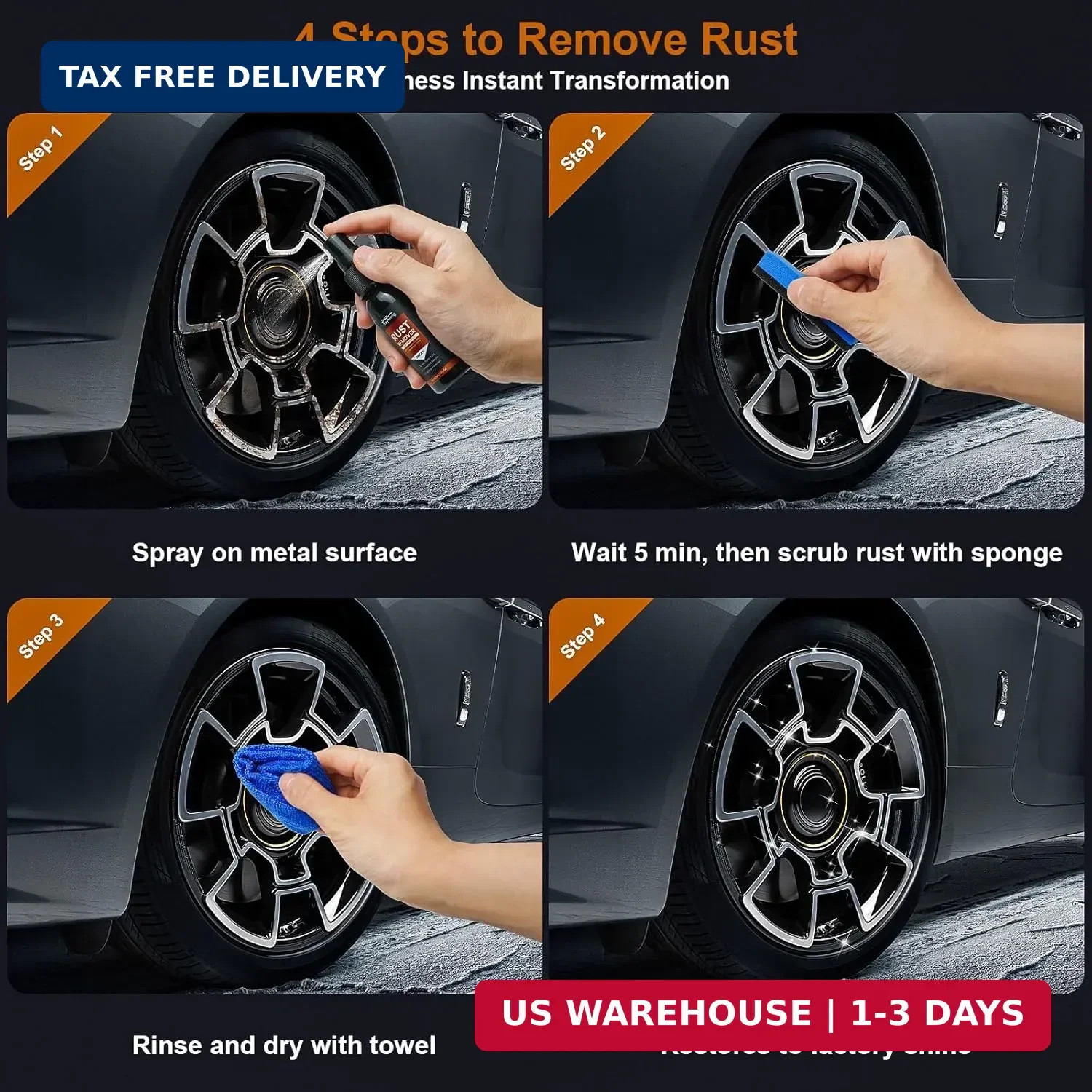 Iron Eraser – 2026 Upgrade Rust Remover Spray for Metal, Heavy Duty Metal Cleane