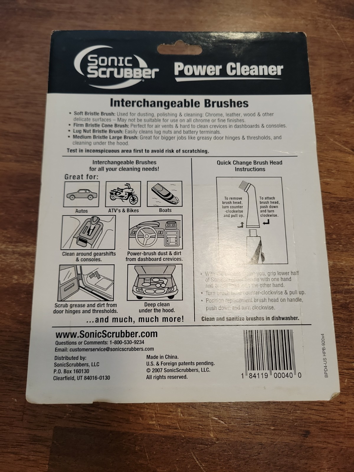 As Seen on TV Sonic Scrubber Pro Detailer Power Cleaner Interchangeable Brushes