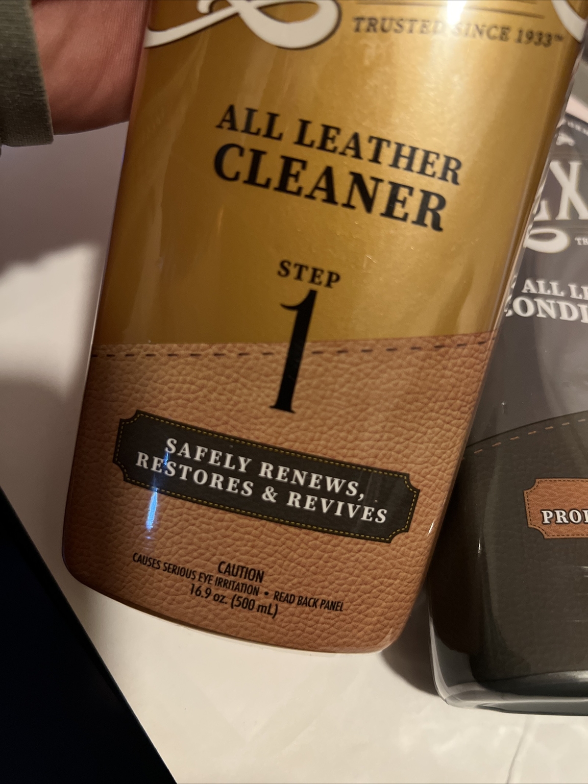 Lexol All Leather Care, Step 1 & 2 Cleaner Conditioner Restores Revives 16.9 oz
