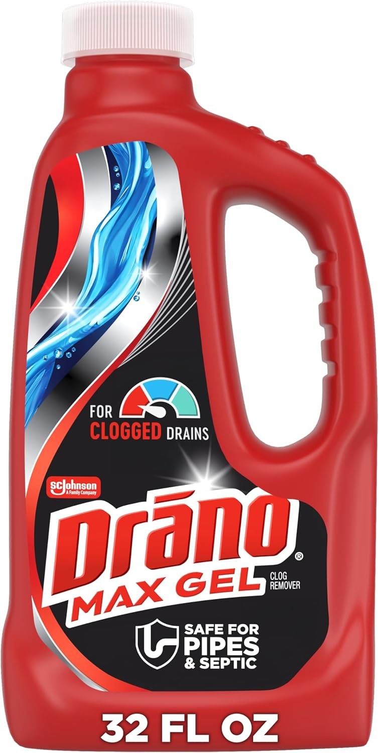Drano Max Gel Drain Clog Remover, 32 oz – Unclogs Showers and Sinks.