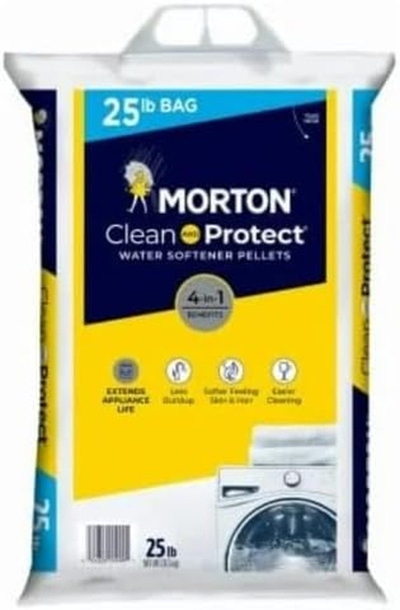 Morton Clean and Protect Water Softener Salt Pellets, 25 LB Bag (Pack (1)
