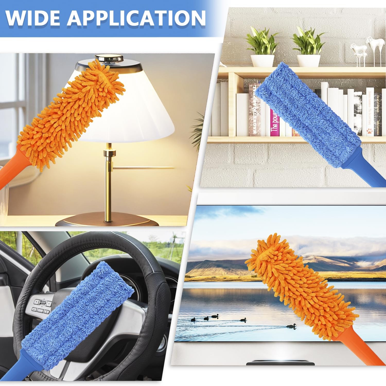 3 Pcs Professional Gap Cleaning Duster Sets, 1 Pcs 100 inch Retractable Gap D…