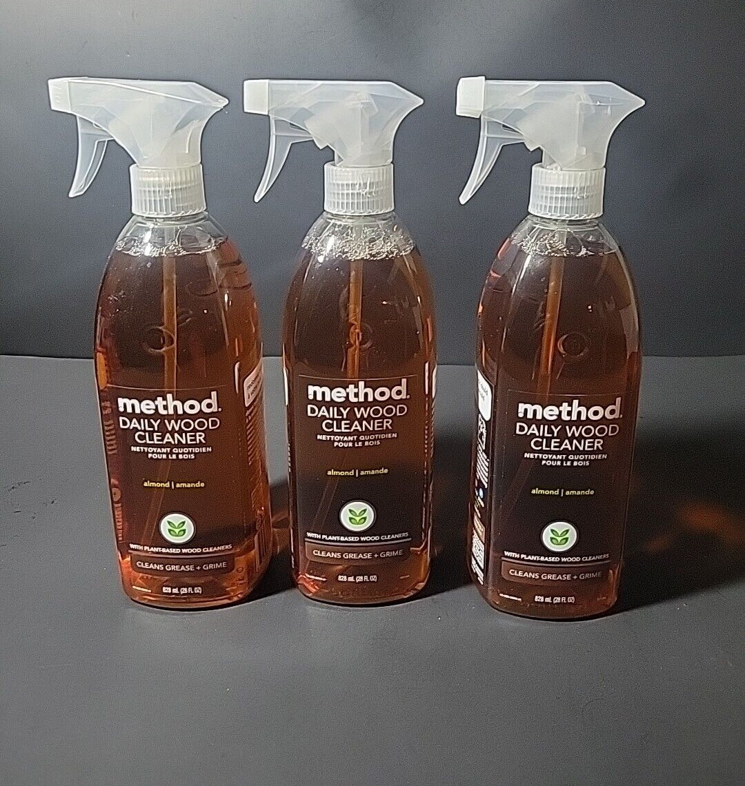 Method Daily Wood Cleaner Almond Scent Lot 3 – 28 fl oz Plant Based Wood Cleaner