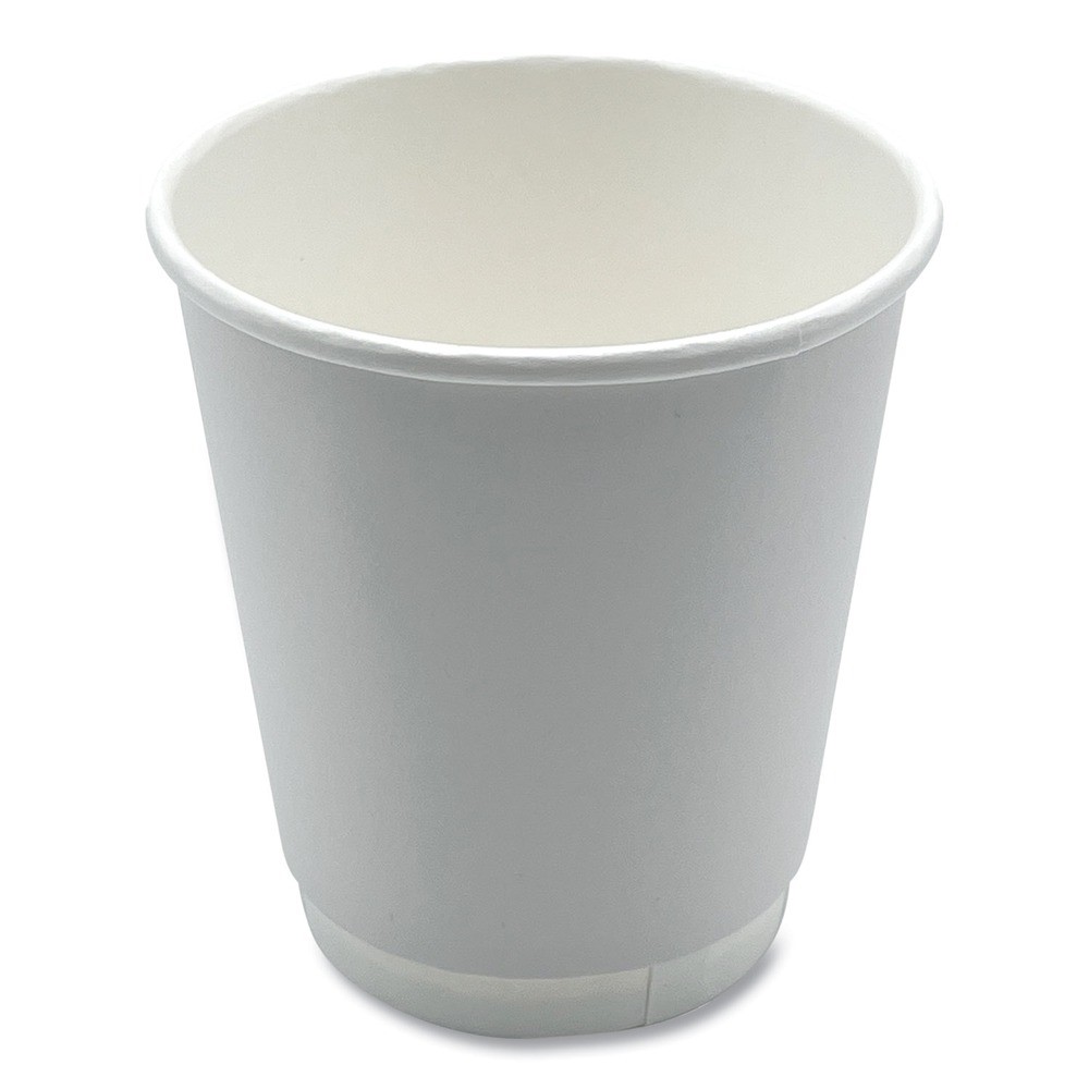 Boardwalk DW10HCUP 10 oz. Double-Walled Paper Hot Cups – White (500/CT) New