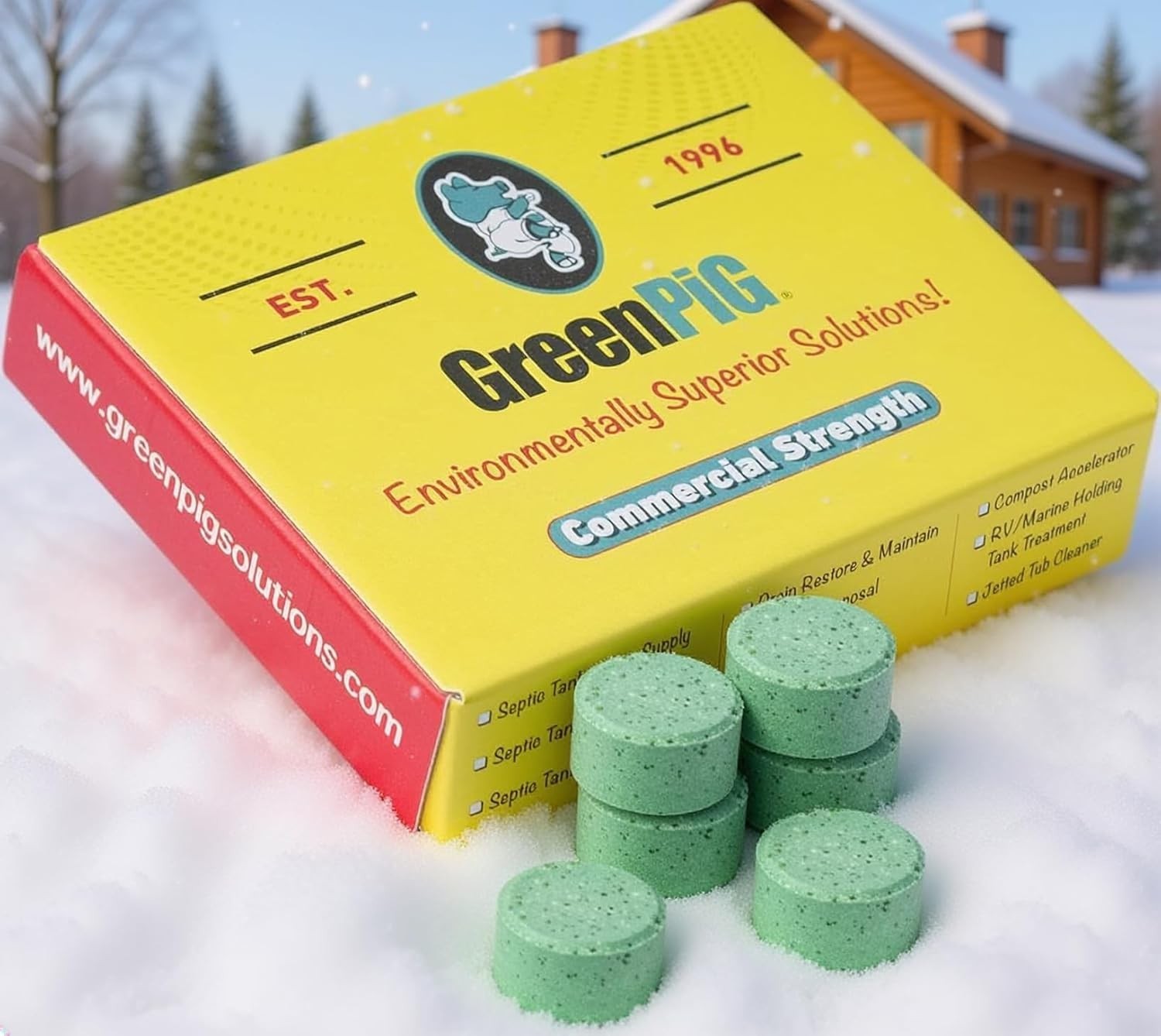 Enzyme & Bacteria Septic Tank Treatment Pucks – 1- Supply of 6