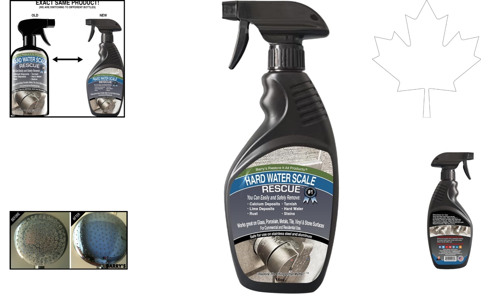 Versatile 16oz Hard Water Scale Rescue Spray – Effective on Glass, Tile, Metal