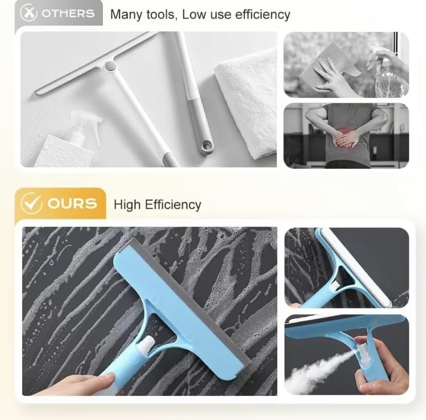 3 in 1 Spray Window Squeegee Cleaner Scraper, Window Squeegee Cleaner Tool wi…