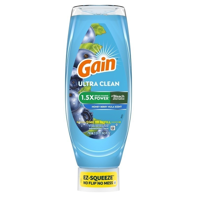 Ultra Clean EZ-Squeeze Dish Soap No Flip Honey Berry Hula Scent 30 Fl Oz 2 Pack