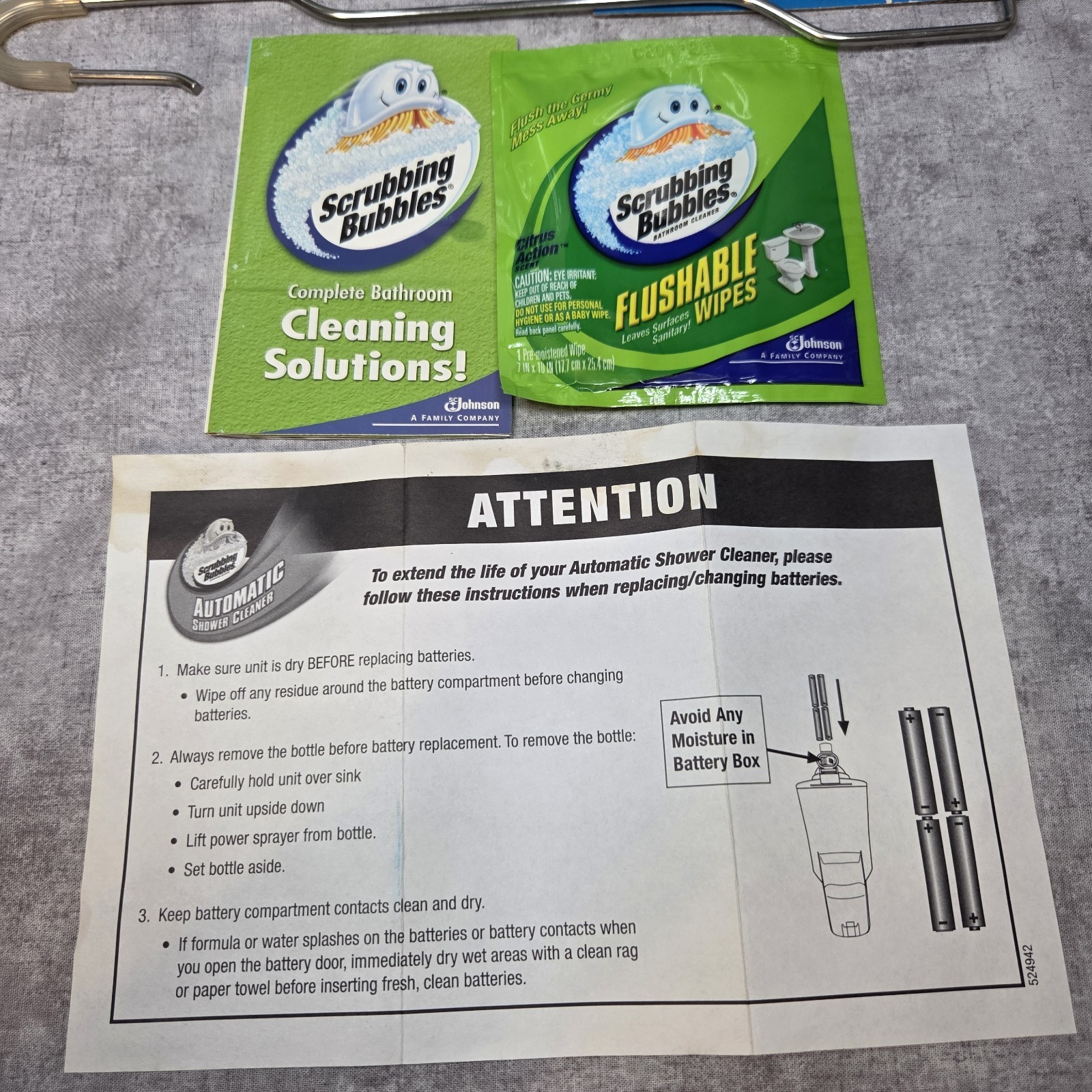 Scrubbing Bubbles Automatic Shower Cleaner Dual Kit with 2 Refills New Open Box