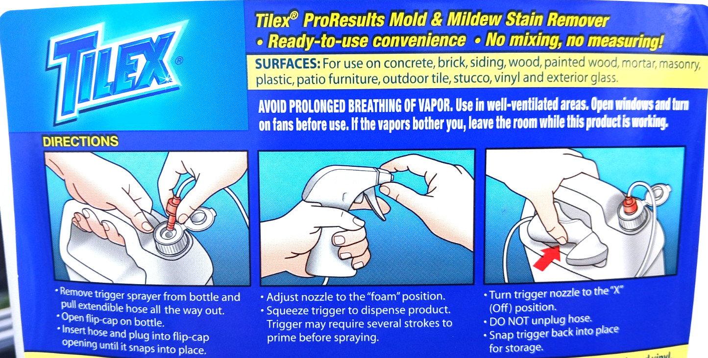 Tilex Pro Results Mold & Mildew Stain Remover Indoor Outdoor 1 Gallon Foam Actio