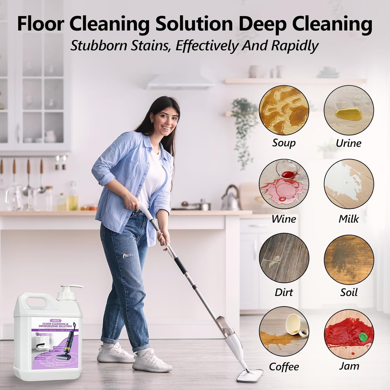 170 FL OZ Floor Cleaning Solution Floor Cleaner for Mopping with Tineco Deep