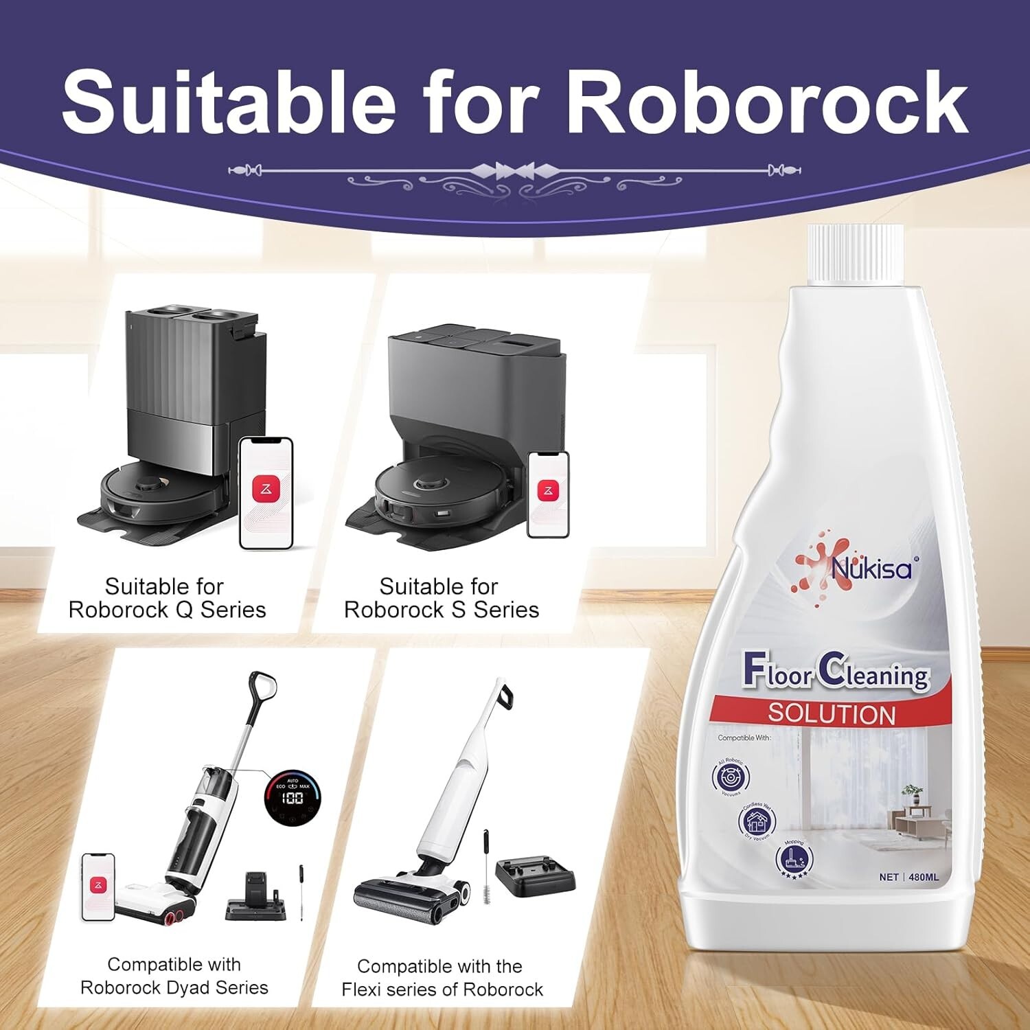 Sweet Orange Scent Floor Cleaning Solution Compatible with All Roborock cleaners