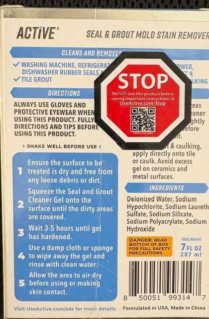 Active Seal & Grout Mold Stain Remover, 7 fl oz