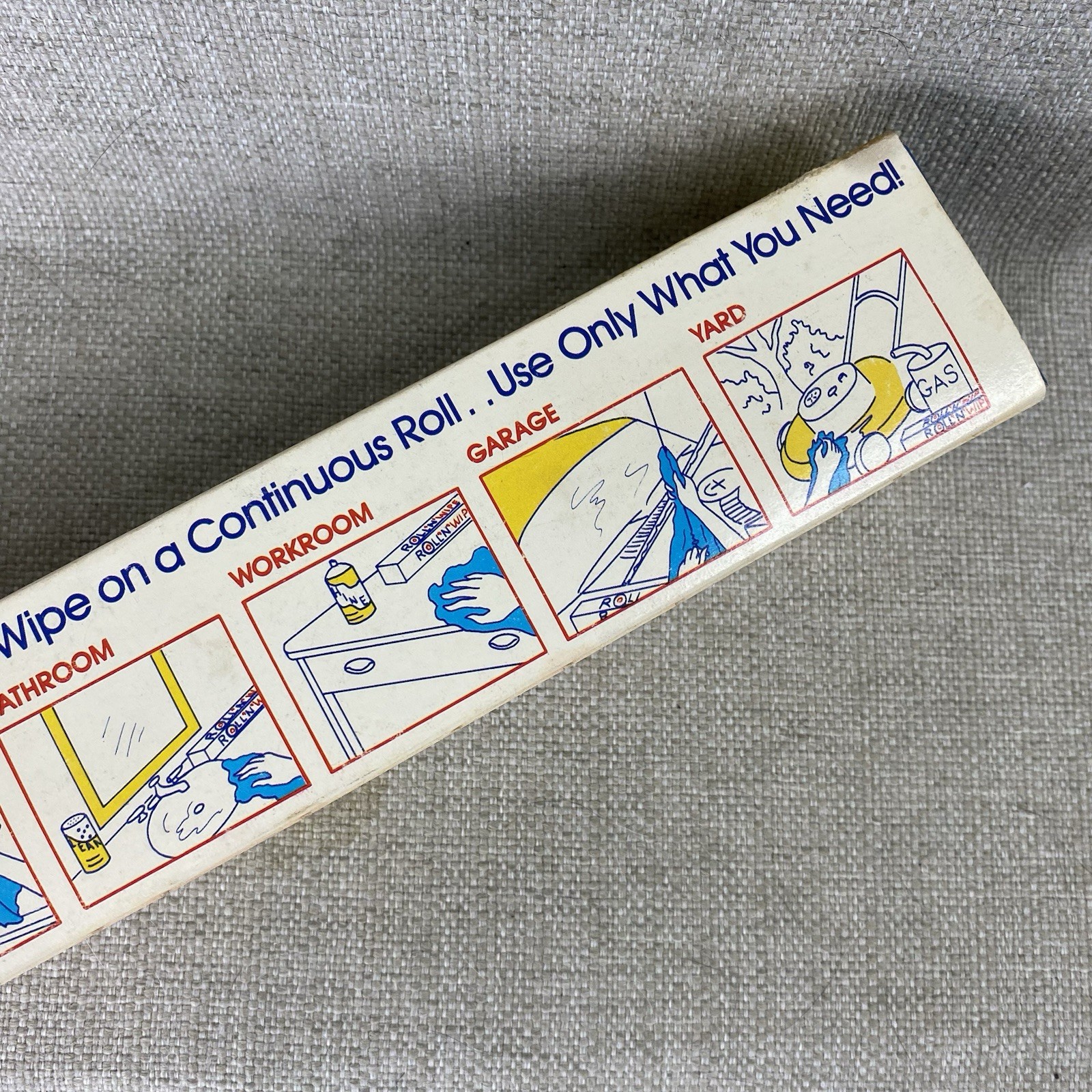 Vintage Roll ‘N Wipes Cloths Reusable Towels Handi Wipes 18 feet x 11 3/4″ NOS