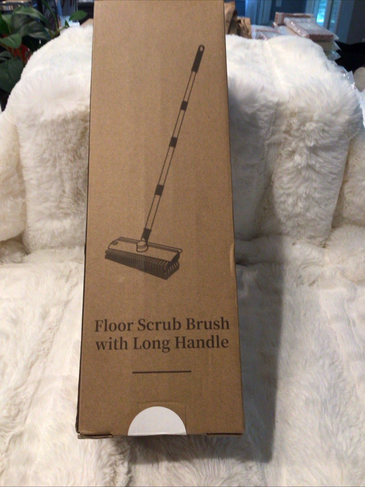 GLUMZRK FLOOR SCRUB BRUSH WITH 10.5” BRUSH 52.5” HANDLE