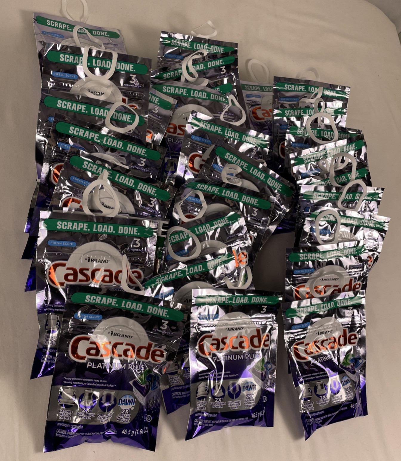 Cascade Platinum Plus Dishwasher Pods Fresh Scent Bulk Lot 90 Count (30x 3-Pk)