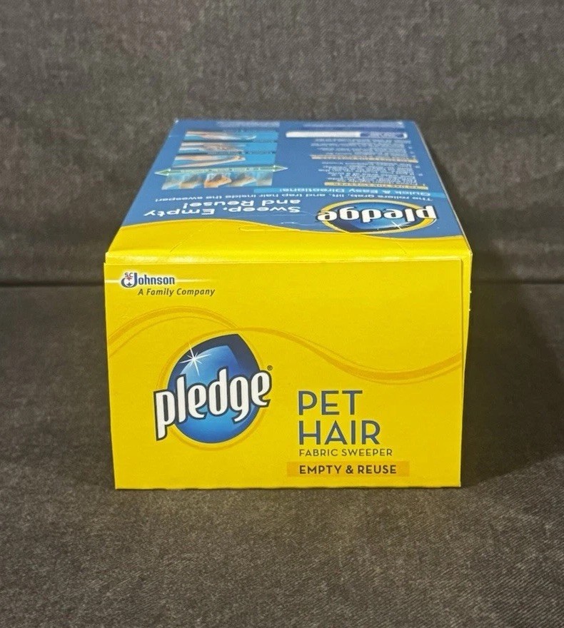 NEW Pledge Pet Hair Fabric Sweeper For Pet Hair – Empty & Reuse NIB
