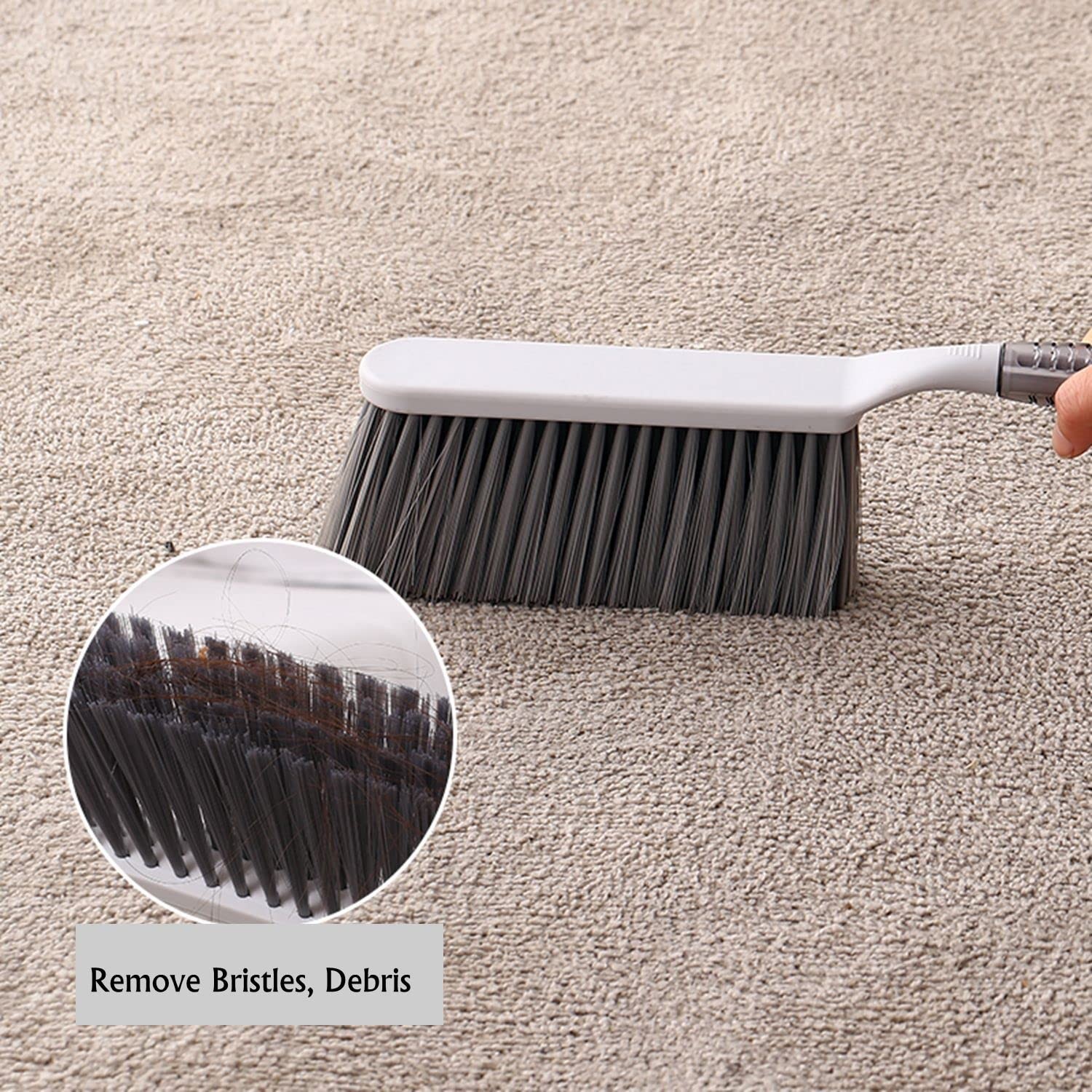 Dusting Brush 13″ Short Thick Firm Plastic Bristles Medium Handheld Broom Cleani